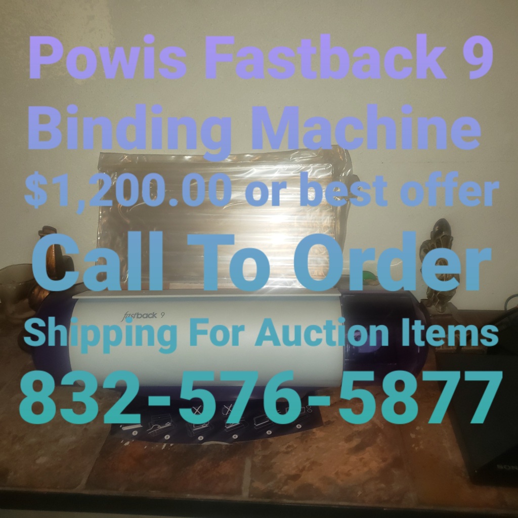Powis Fastback 9 binding machine DYI Book Publishing $1,200.00 Call 832-…